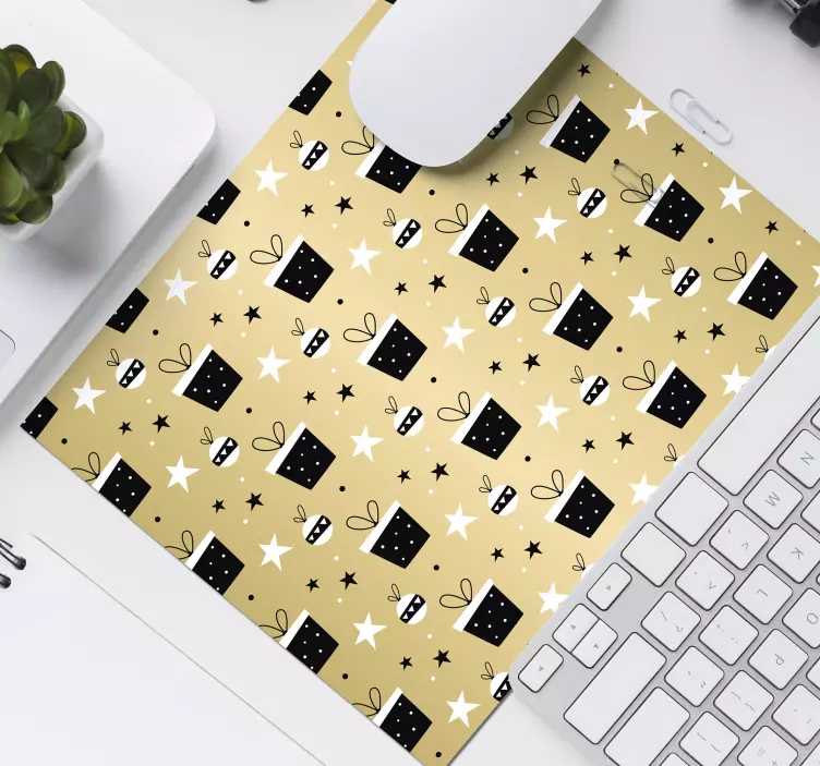 Julens musmatta med festligt presentmönster - Tenstickers