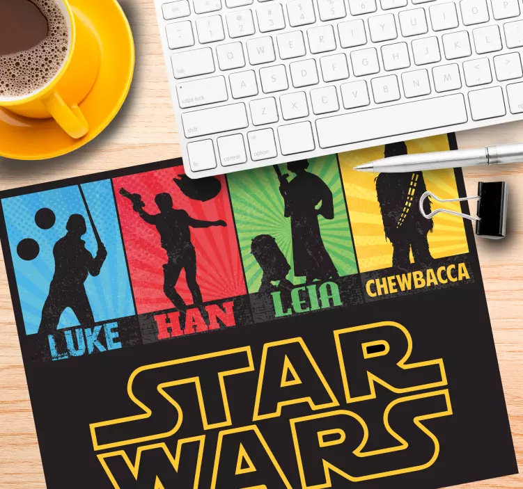 Komiska stil filmkaraktärer original musmatta - Tenstickers