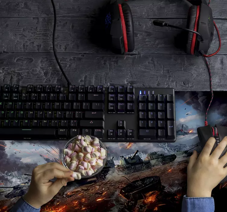 Krigsspel vinyl musmatta - Tenstickers