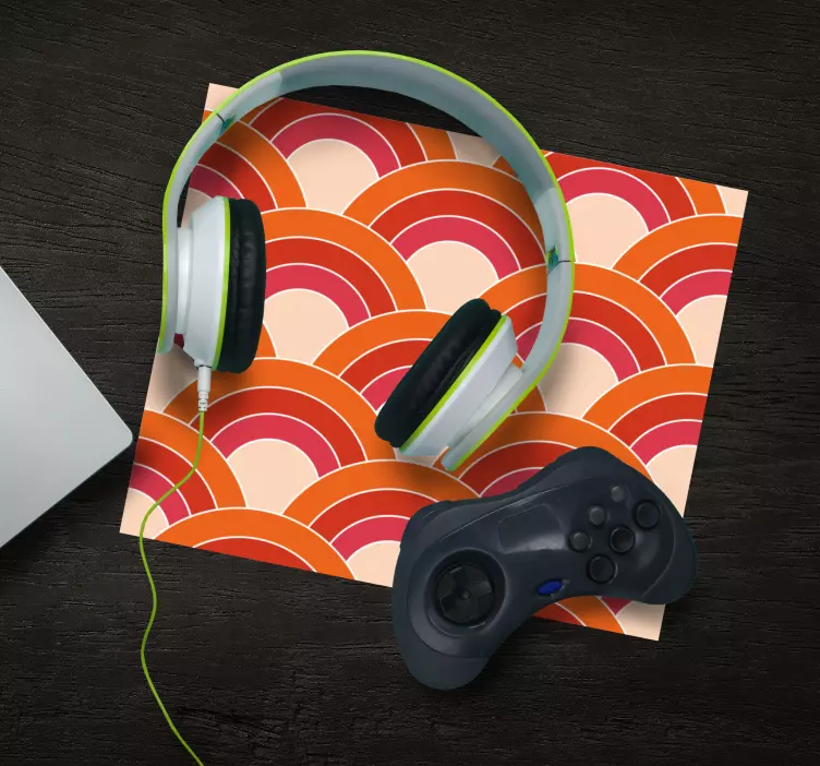 Kurviga regnbågsvågor mönster och texturer musmatta - Tenstickers