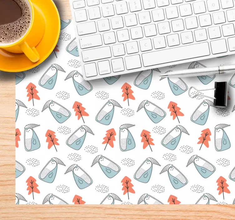 Lekfullt blad mönster och texturer musmatta - Tenstickers