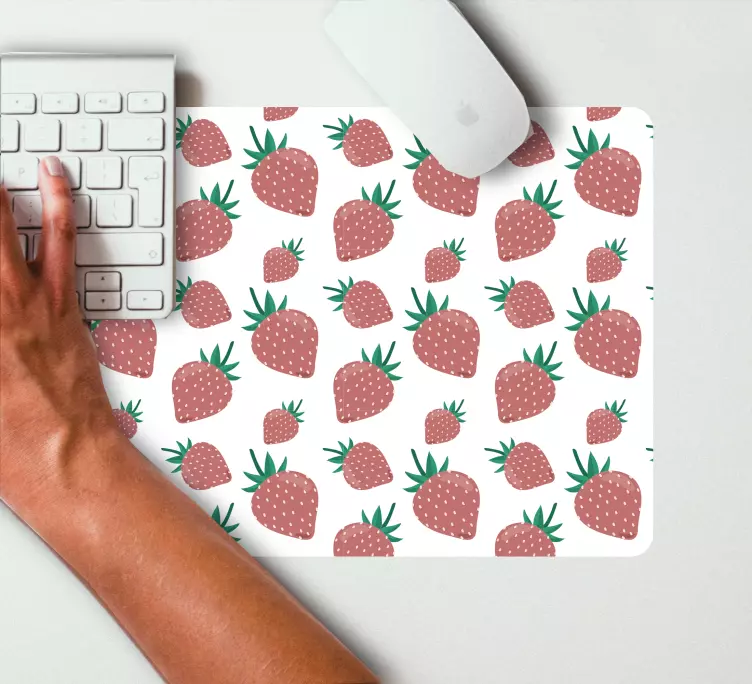 Lekfullt jordgubbsmönster och texturer musmatta - Tenstickers