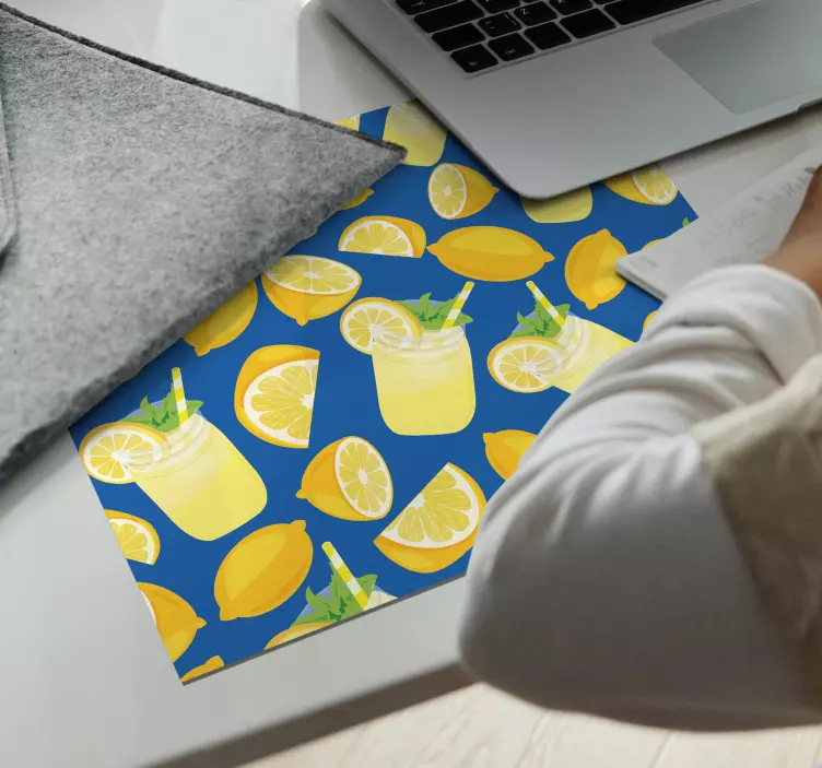 Lemonadens mönster och texturer musmatta - Tenstickers