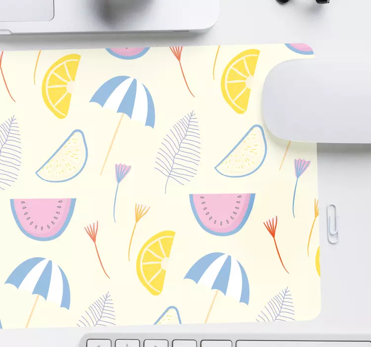 Ljusa sommarelement mönster och texturer musmatta - Tenstickers