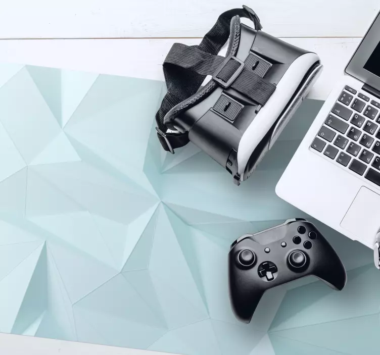 Ljusblå polygonal musmatta - Tenstickers