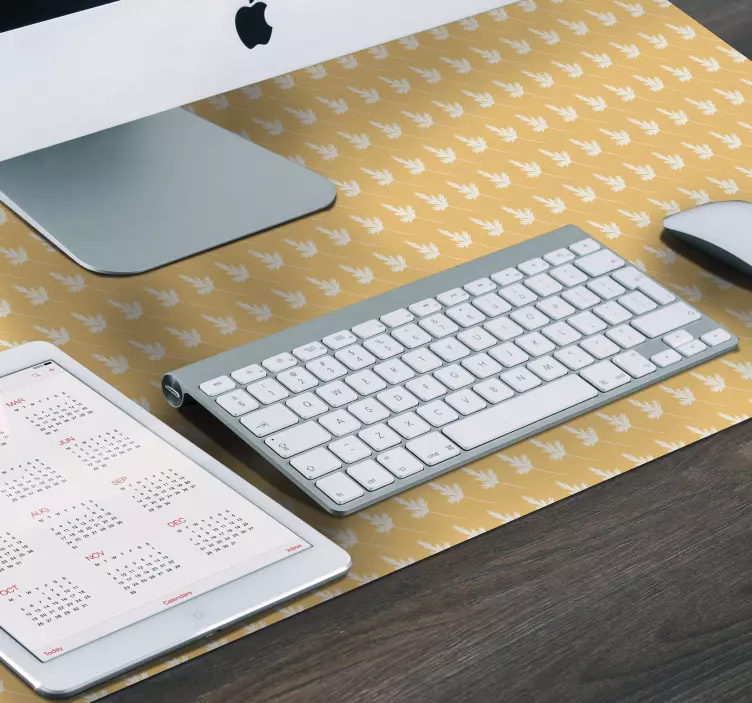 Lövmönster blommig musmatta - Tenstickers