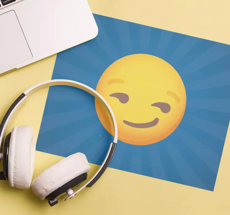 Luriga smiley ansikte gula fler musmattor - Tenstickers