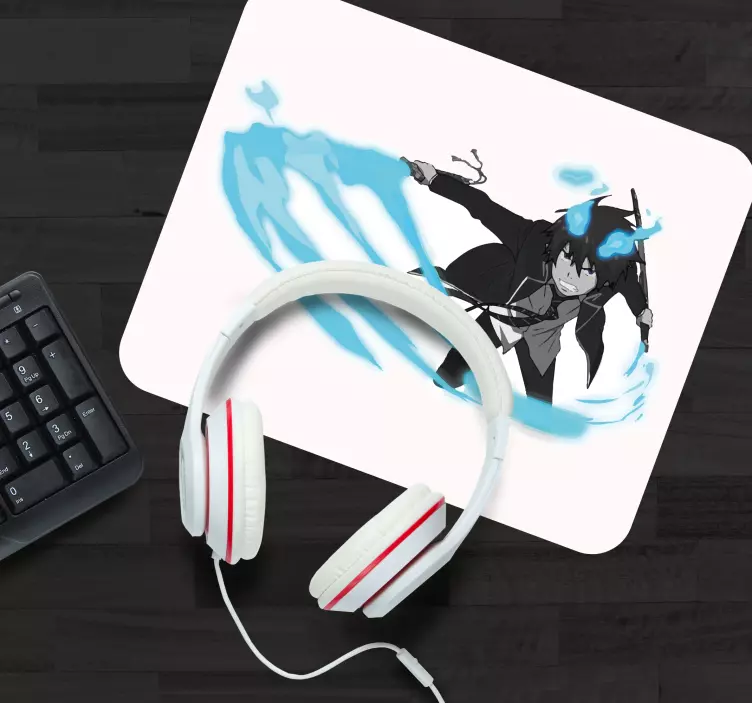 Manga karaktär iklädd svart anime mousepad - Tenstickers