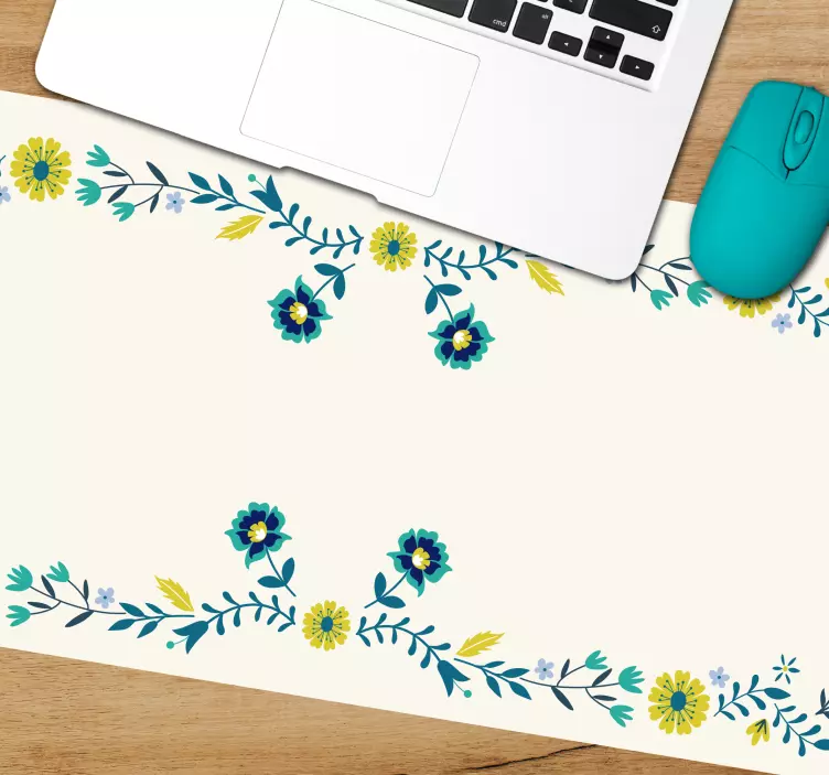 Mönster och texturer musmatta blommig kantdesign - Tenstickers