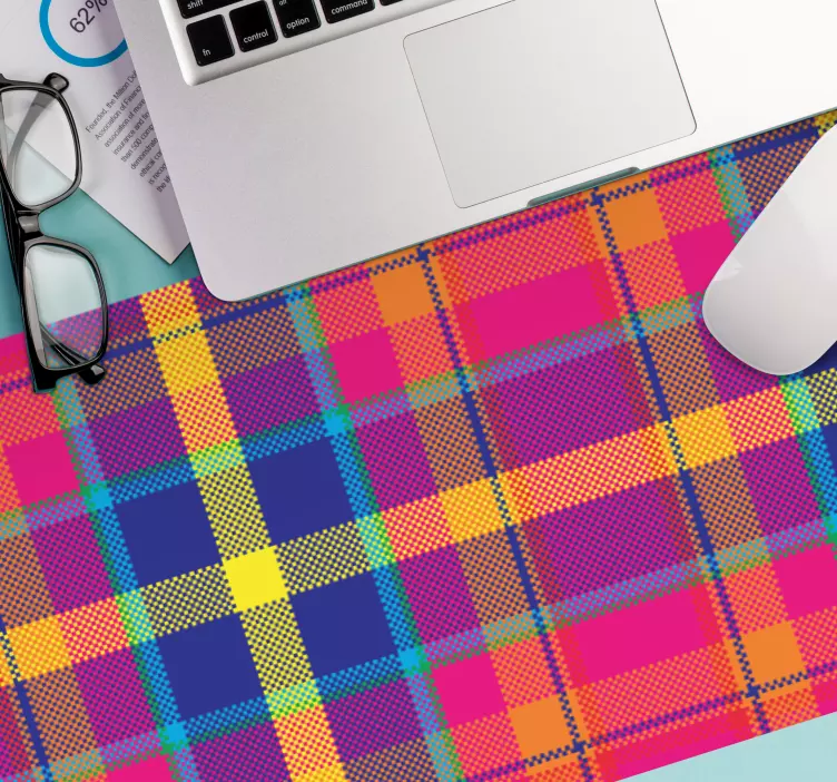 Mönster och texturer musmatta i livlig rutemönster - Tenstickers