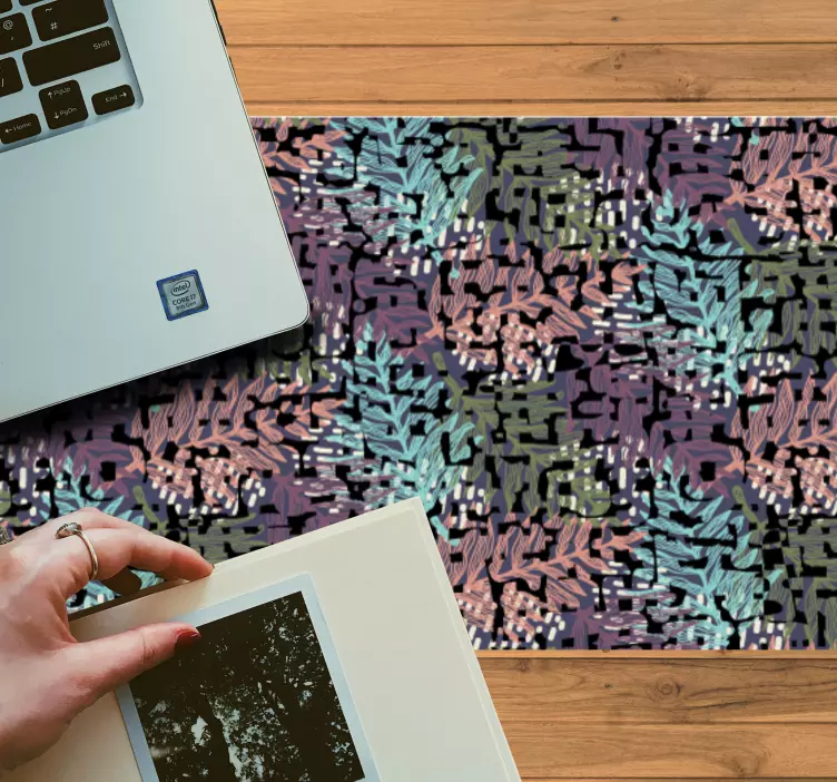 Mönster och texturer musmatta med abstrakt bladmotiv - Tenstickers