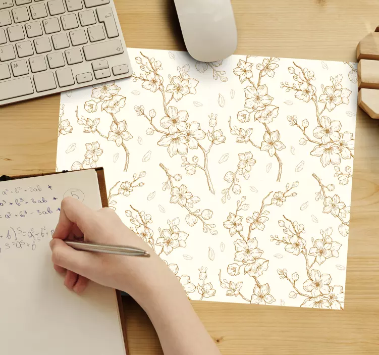 Mönster och texturer musmatta med blommotiv - Tenstickers