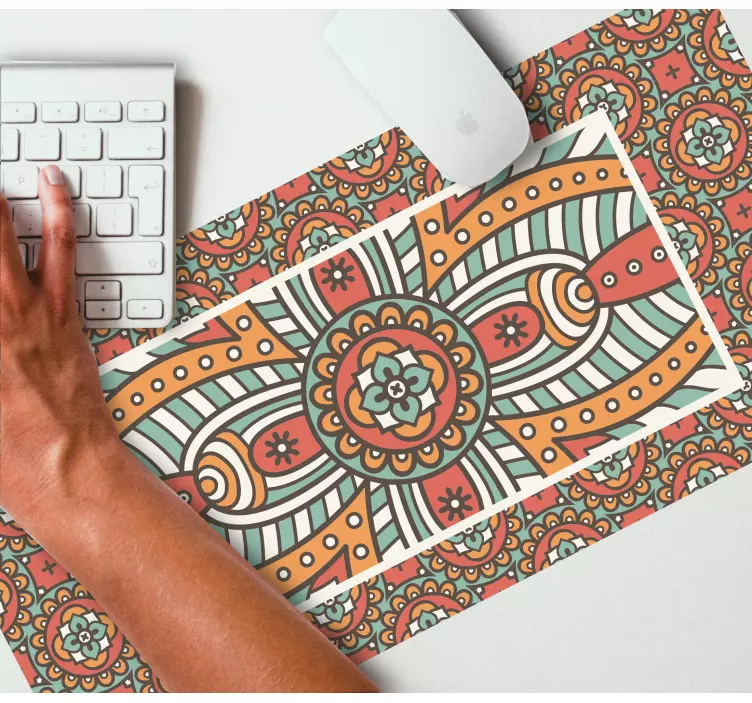Mönster och texturer musmatta med livfull mandala konst - Tenstickers