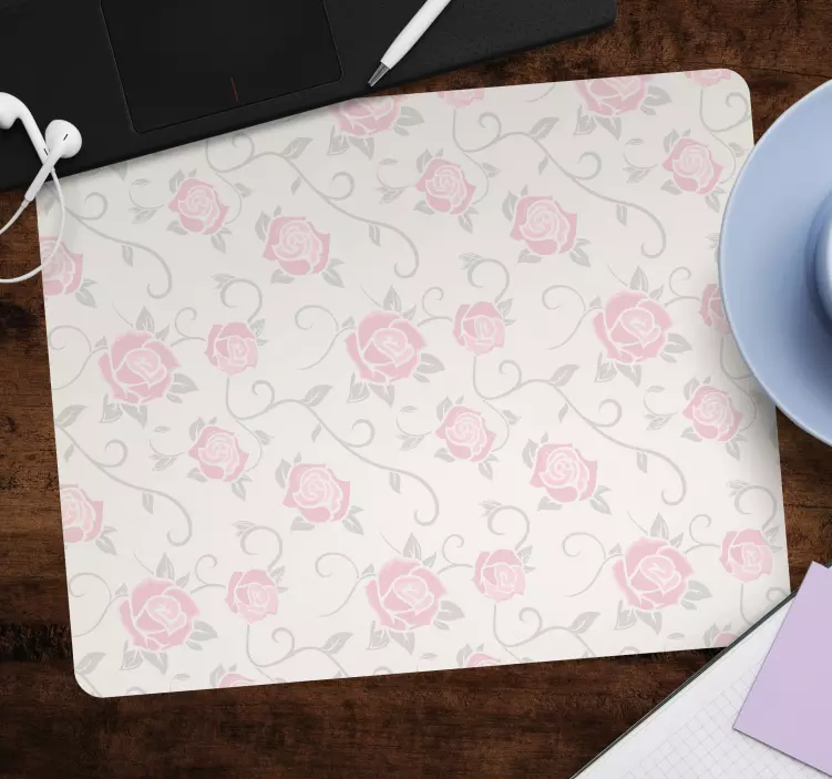 Mönster och texturer musmatta rosa blommor - Tenstickers