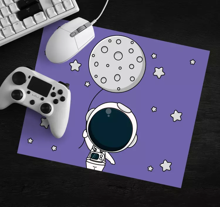 Musmatta gaming astronaut som håller ballong - Tenstickers