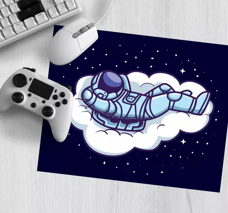 Musmatta gaming astronaut svävande på moln - Tenstickers