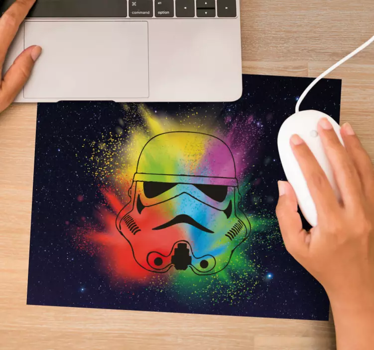 Musmatta gaming färgglad stormtrooper ansikte - Tenstickers