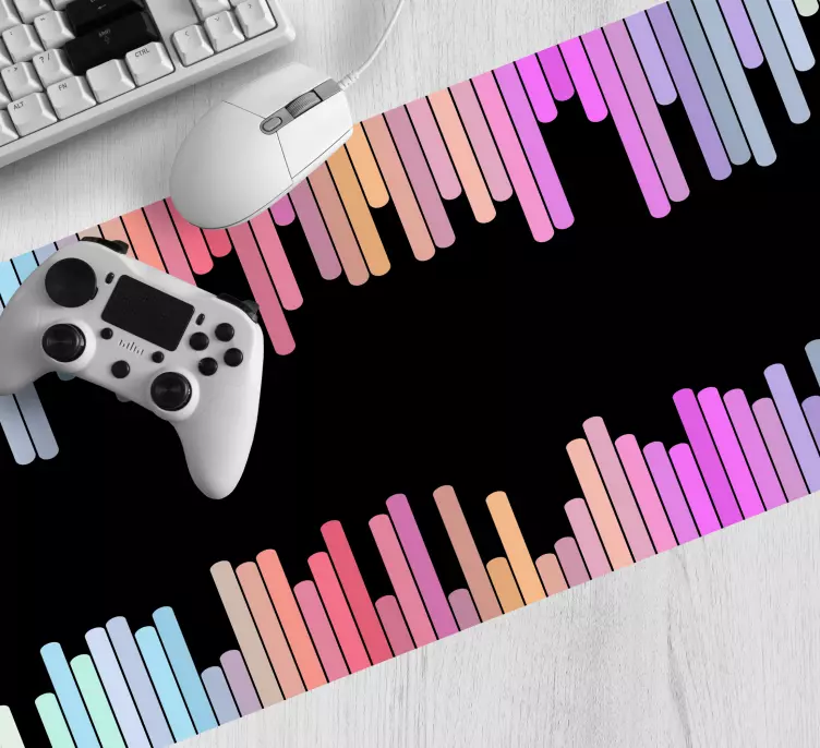 Musmatta gaming färgglada ljudvågor - Tenstickers