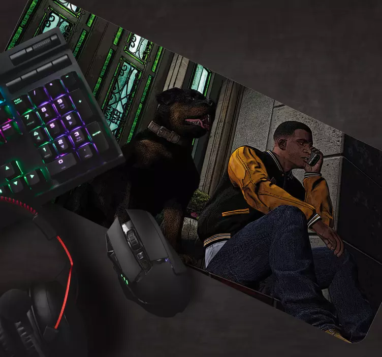 Musmatta gaming karaktär med följeslagare - Tenstickers