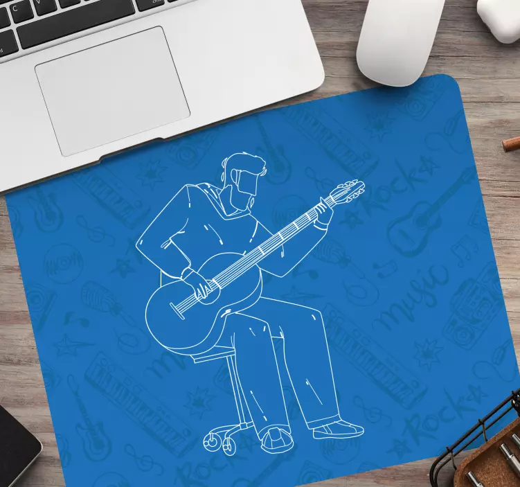 Musmatta gaming musiker spelar gitarr - Tenstickers