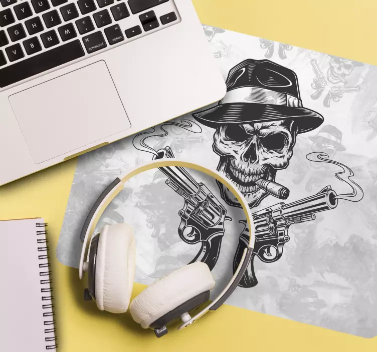 Musmatta gaming skalle med vapen - Tenstickers