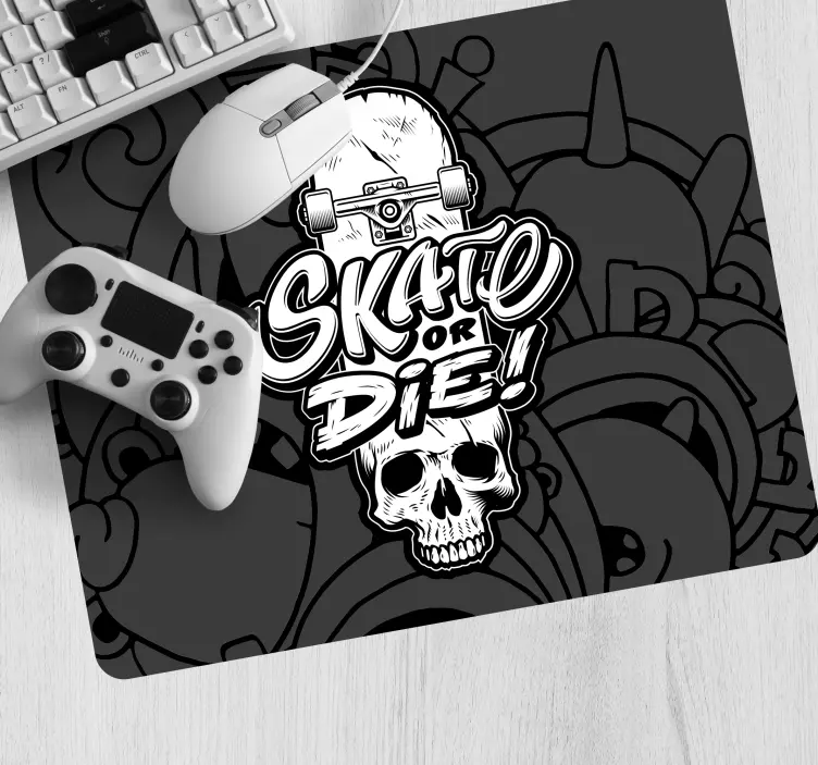 Musmatta gaming skateboard skalle grafik - Tenstickers