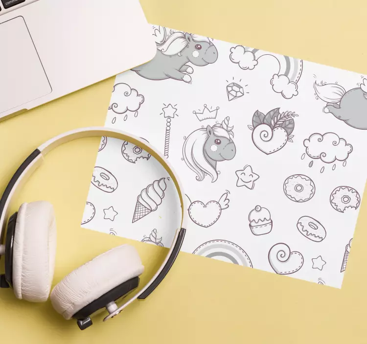 Musmatta gaming söta enhörningskaraktärer - Tenstickers