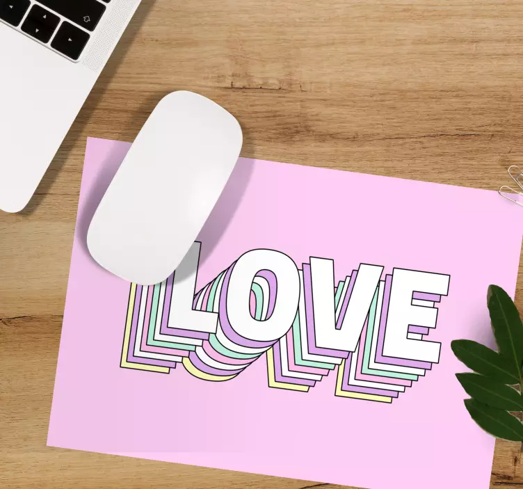 Musmatta med citat colorful love typografi - Tenstickers