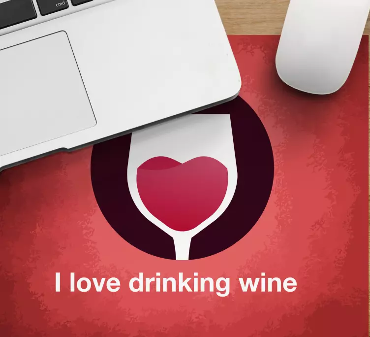 Musmatta med citat hjärt-symbol vin glas - Tenstickers