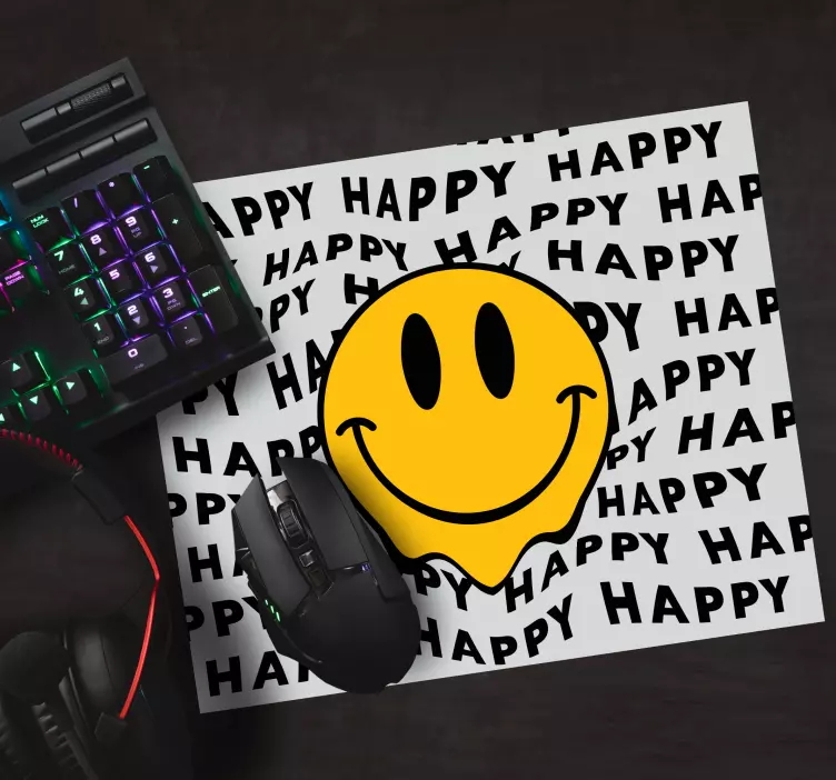 Musmatta med citat smiley face emblem - Tenstickers