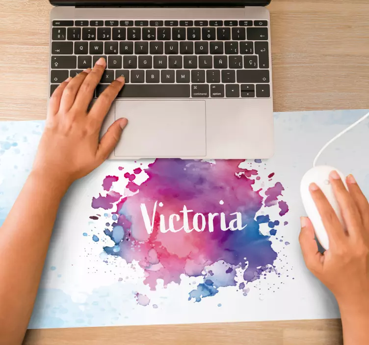 Musmatta med namn färgglad akvarellsplash - Tenstickers