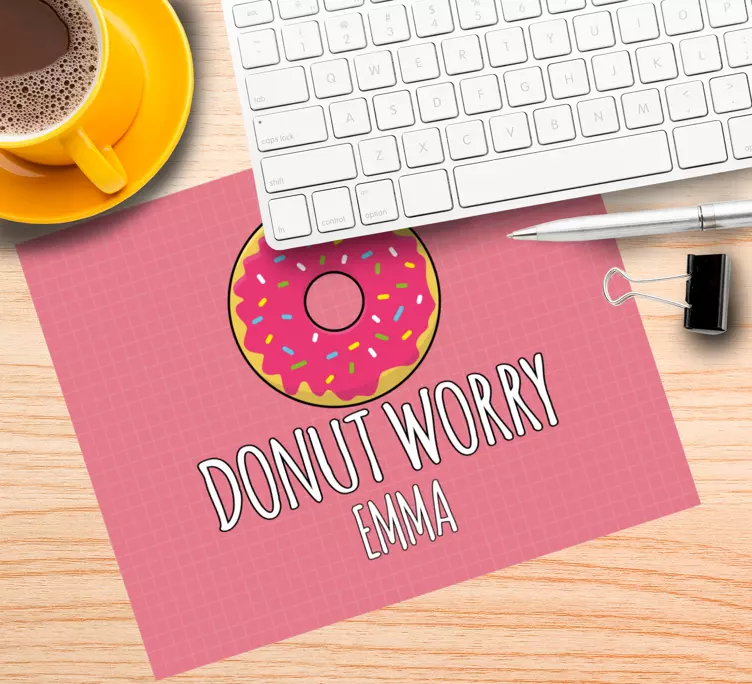 Musmatta med namn lekfullt donut koncept - Tenstickers