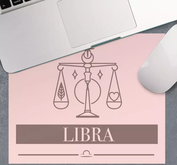 Musmatta med namn libra balanssymbol - Tenstickers
