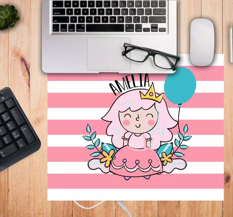 Musmatta med namn söt prinsessillustration - Tenstickers