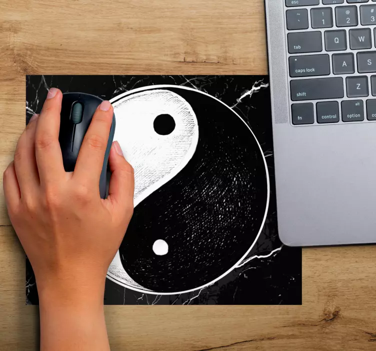 Musmatta med namn yin yang-symbol - Tenstickers