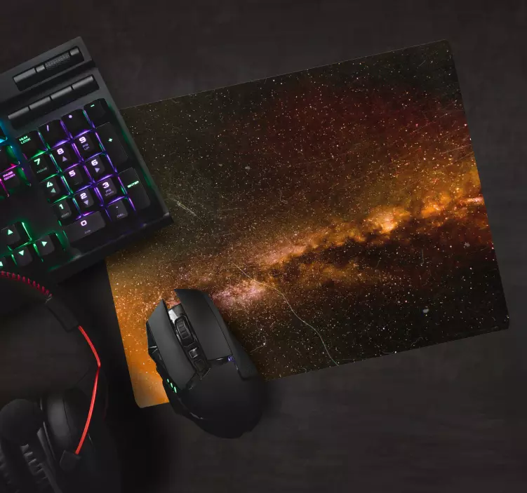 Musmatta med världskarta cosmic galaxy-mönster - Tenstickers