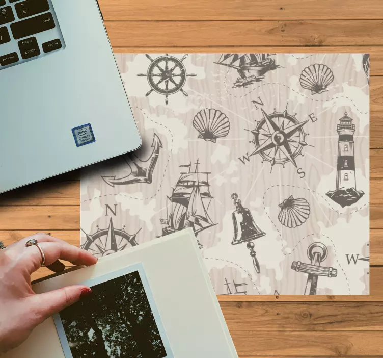 Musmatta med världskarta nautiska Äventyrselement - Tenstickers