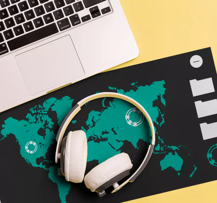 Musmatta med världskarta världskartsdesign - Tenstickers