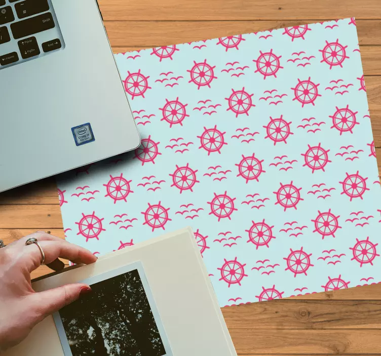 Nautiska rattar mönster och texturer musmatta - Tenstickers