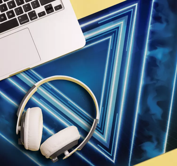 Neon triangulära lager mönster och texturer musmatta - Tenstickers