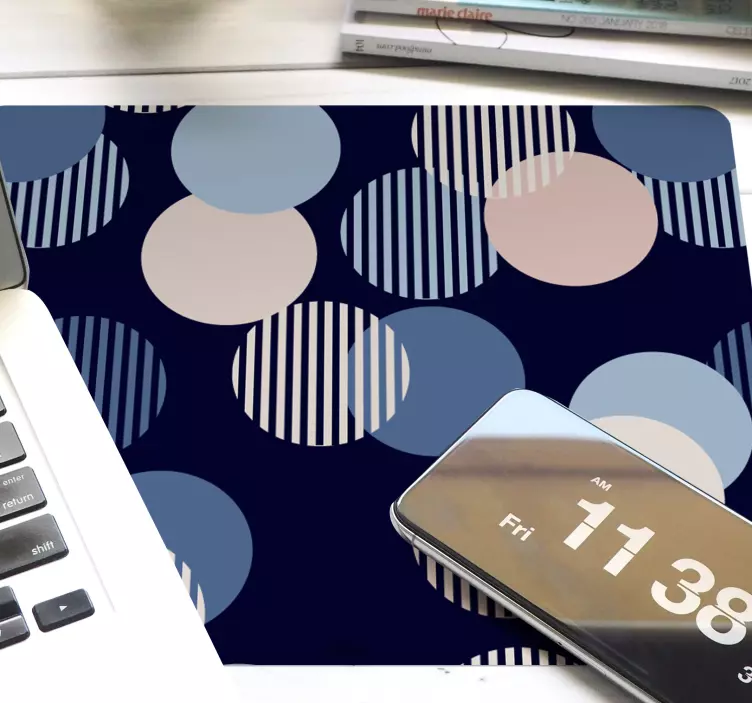 Olika cirklar mörkblå musmatta mönster - Tenstickers