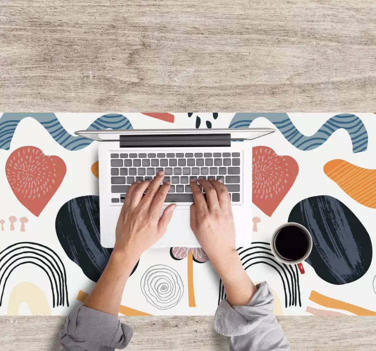 Organiska abstrakta former mönster och texturer musmatta - Tenstickers