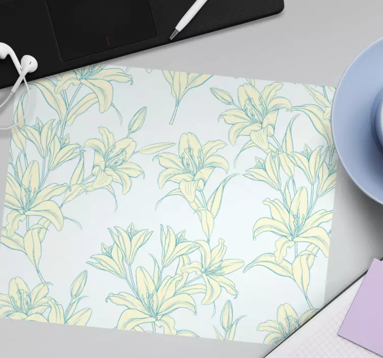 Liljor vintage stil blommönster l musmatta - Tenstickers