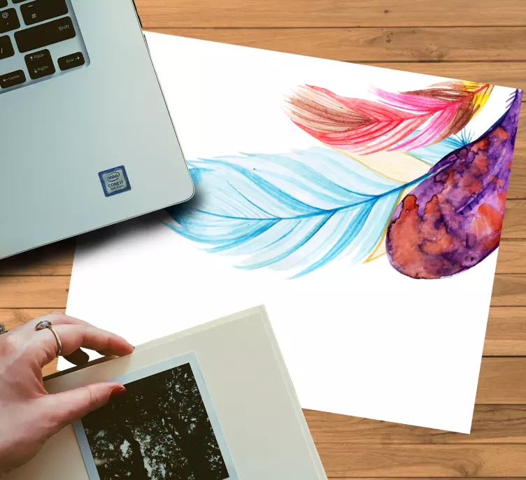 Original musmatta färgglad fjäderkonst - Tenstickers