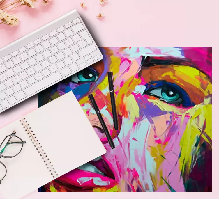 Original musmatta färgglad kvinno porträtt - Tenstickers