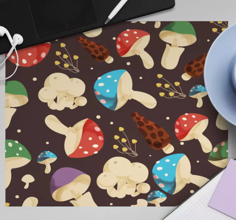Flerfärgad svamp mönster original musmatta - Tenstickers