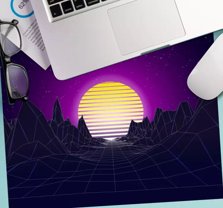 Original musmatta geometrisk solnedgång landskap - Tenstickers