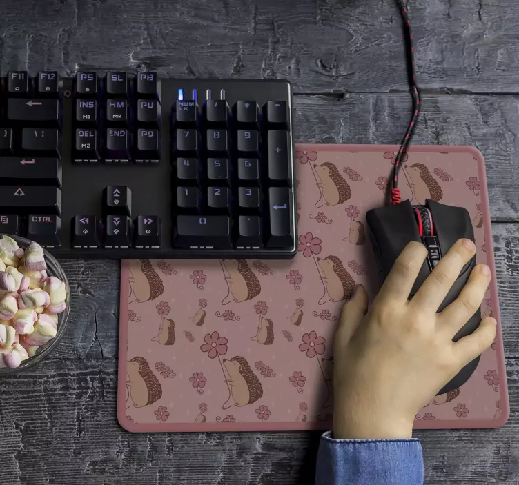 Original musmatta igelkott blomsterdesign - Tenstickers