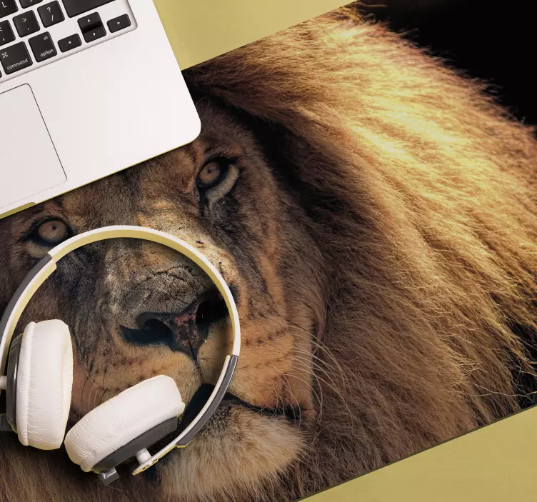 Original musmatta majestätisk lejonporträtt - Tenstickers