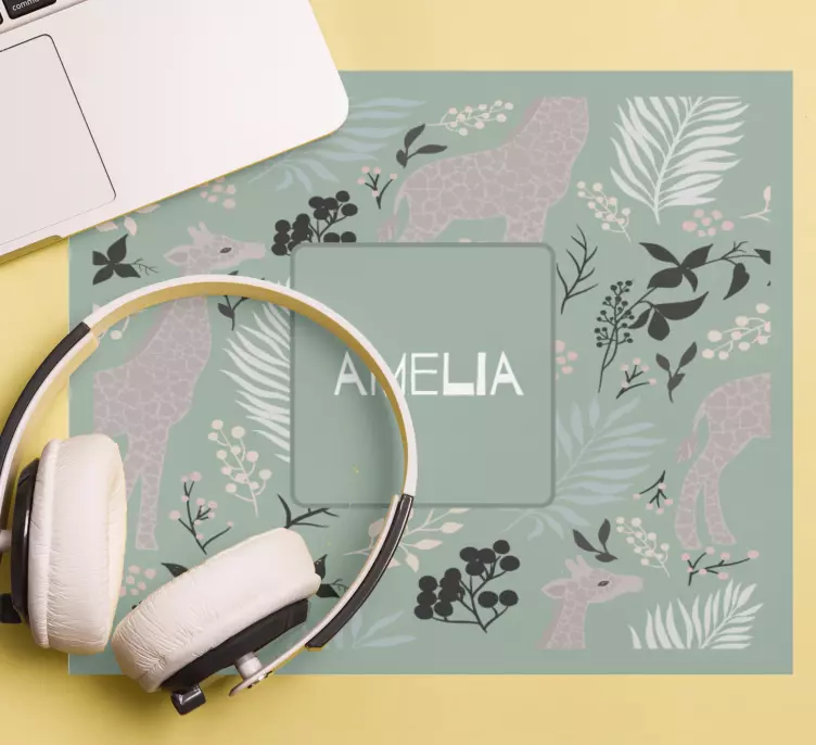 Original musmatta med blommigt djurmönster - Tenstickers